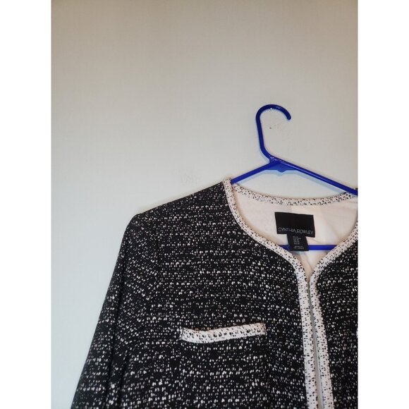 Cynthia Rowley Womens M Blazer Jacket Long Sleeve Hook Eye Clasp Black Heather - Picture 4 of 6